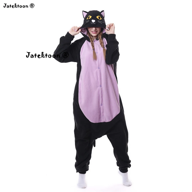Горячая новинка 2017 года сплошные пижамы кигуруми для взрослых жуткий Черный кот