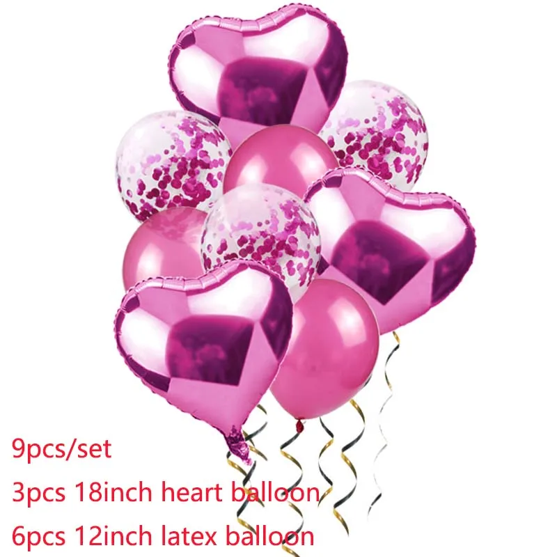 rose red ballons Розовое золото День рождения шары набор «С Днем Рождения» вечерние украшения для взрослых воздушный шар из фольги воздушные шарики Свадебные Globos поставки XZ - Цвет: rose red ballons