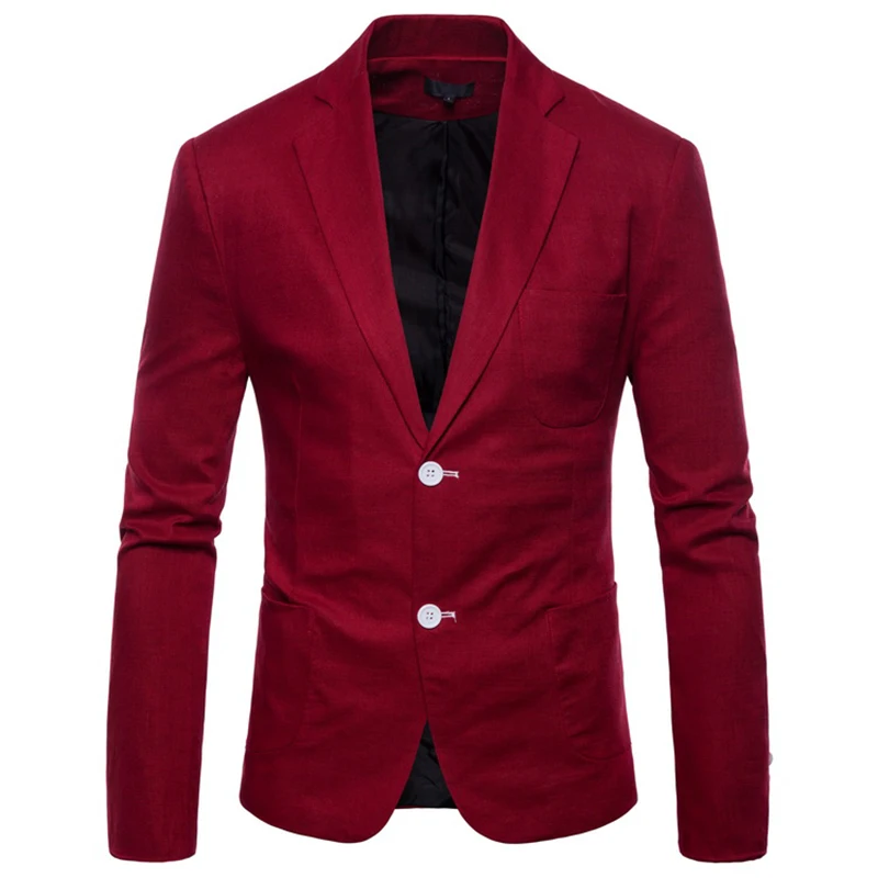FFXZSJ мужские 2018 льняная дышащая однобортный пиджак Slim Fit мужской костюм пальто