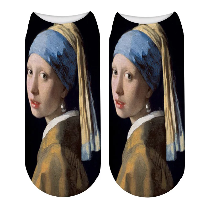 Носки женские с 3d-рисунком Ван Гога модные носки изображением эпохи Возрождения