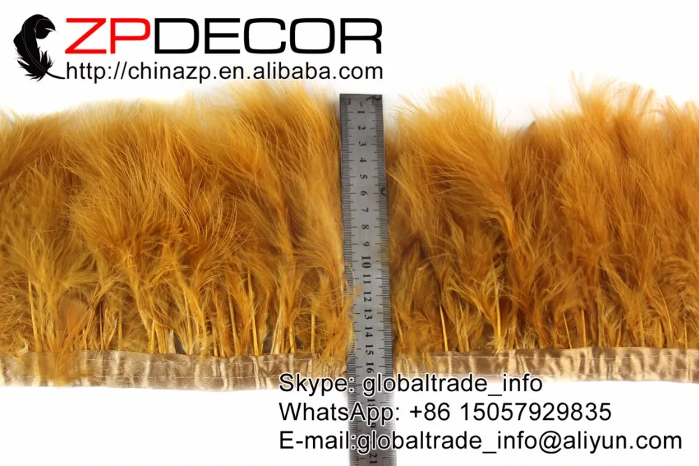 ZPDECOR 2 ярдов/партия 4 6 дюймов (10 15 см) красивый глубокий золотой Marabou Турция с пухом
