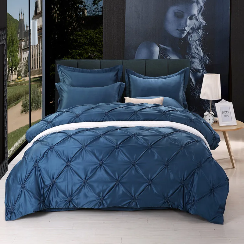 Европейские Роскошные Сатиновые постельные принадлежности из промытого шелка