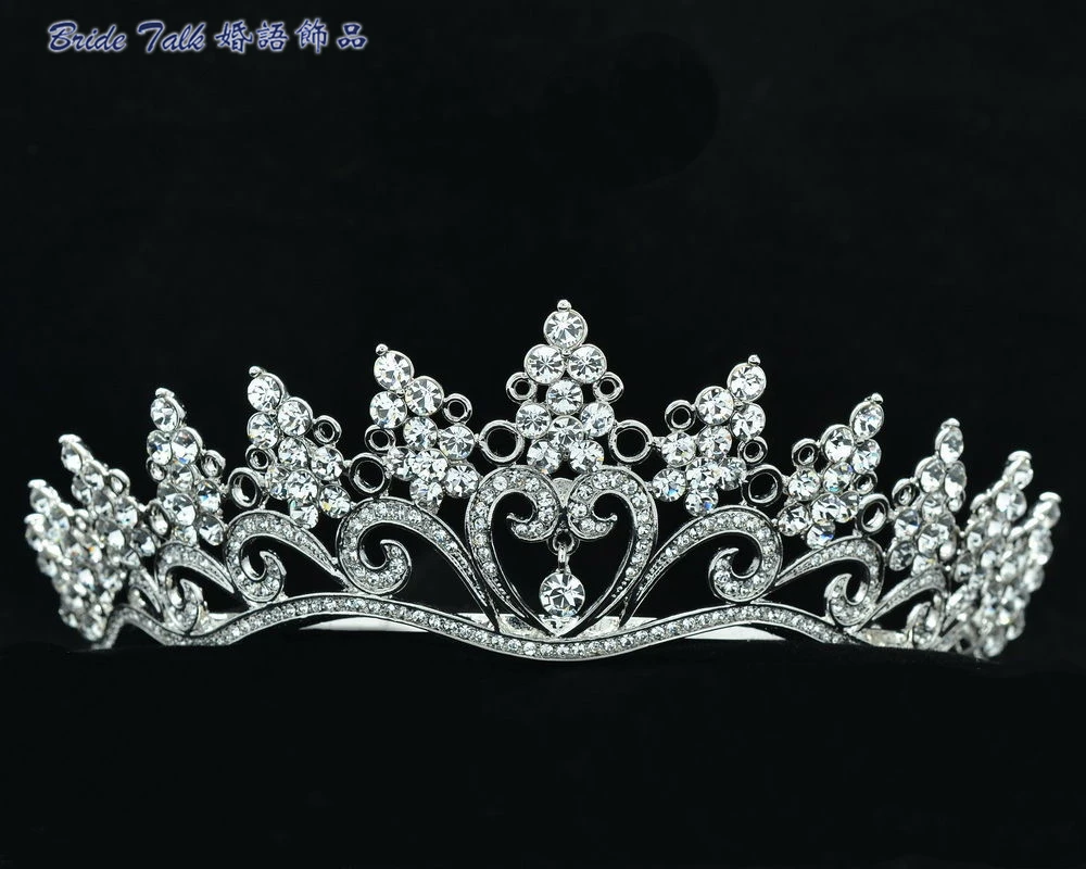 Высококачественная свадебная тиара аксессуары для волос Quinceanera короны сердце