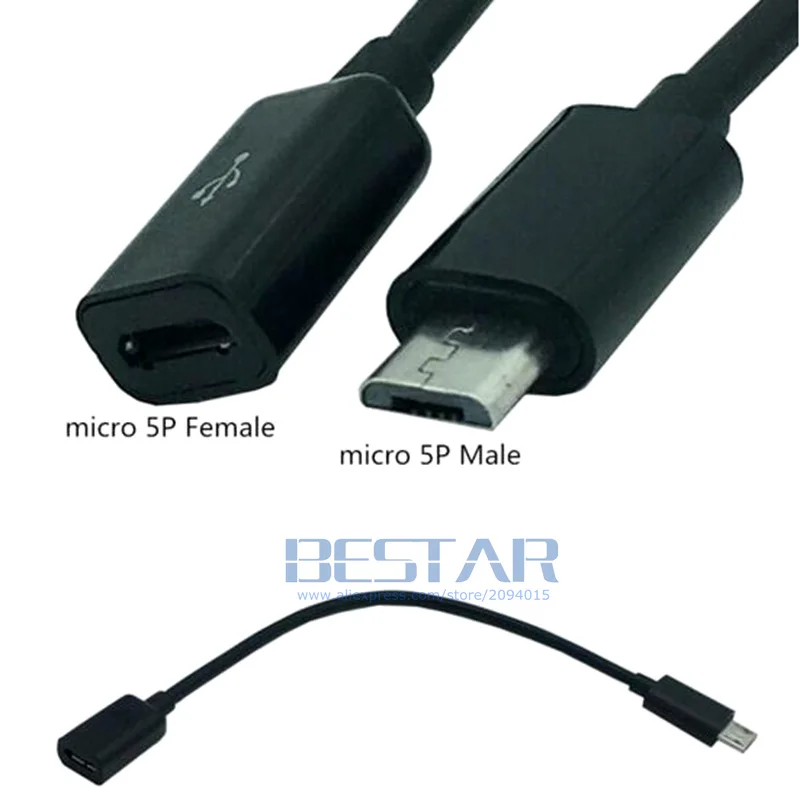 Черный и белый цвет 10 см Micro USB 2 0 Тип B папа мама M/F УДЛИНИТЕЛЬ удлинителя зарядный