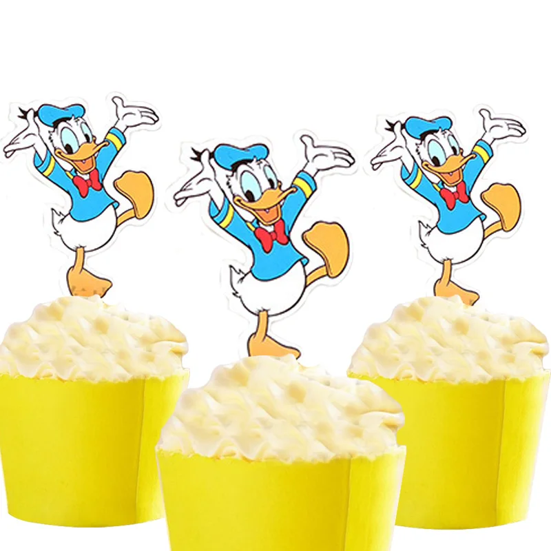 50 шт. милый Дональд Дак Русалка Принцесса мультфильм бумажный торт Топпер Декор