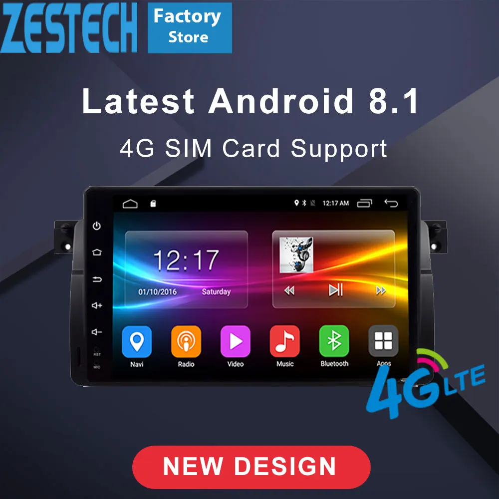 Zetech 9 &quotandroid 1 din Автомобильный gps радио dvd плеер для bmw e46 Авторадио видео