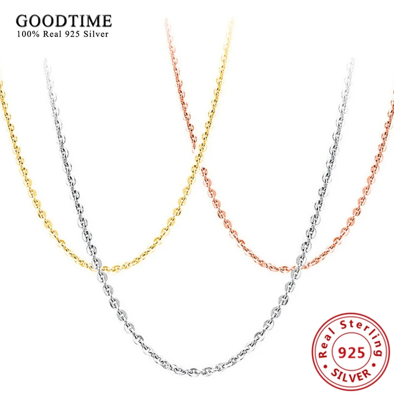 

Ожерелья-цепочки из 100% стерлингового серебра 925 пробы, оптом, ювелирные изделия, цепочка-роло из 925 пробы, ожерелья для женщин, подарки GTC001