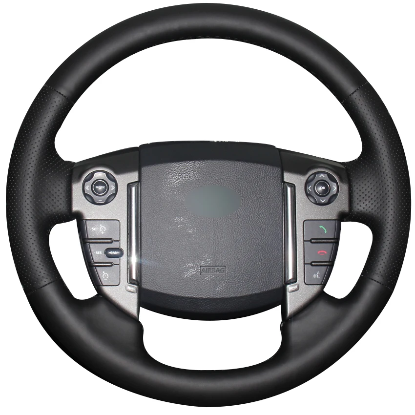 

Black Natural Leather Car Steering Wheel Cover for Land Rover Discovery 4 2010-2016