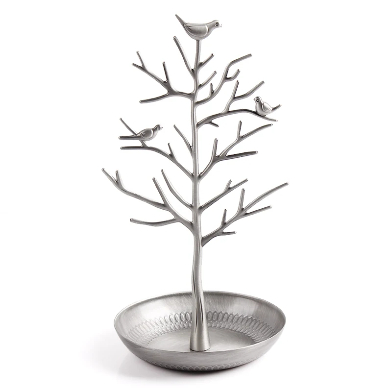 Free Shipping Supernova Sale Ancient Silver Metal Bird Tree shape Necklace Pendant Holder Jewelry Display Stand For Home | Украшения и