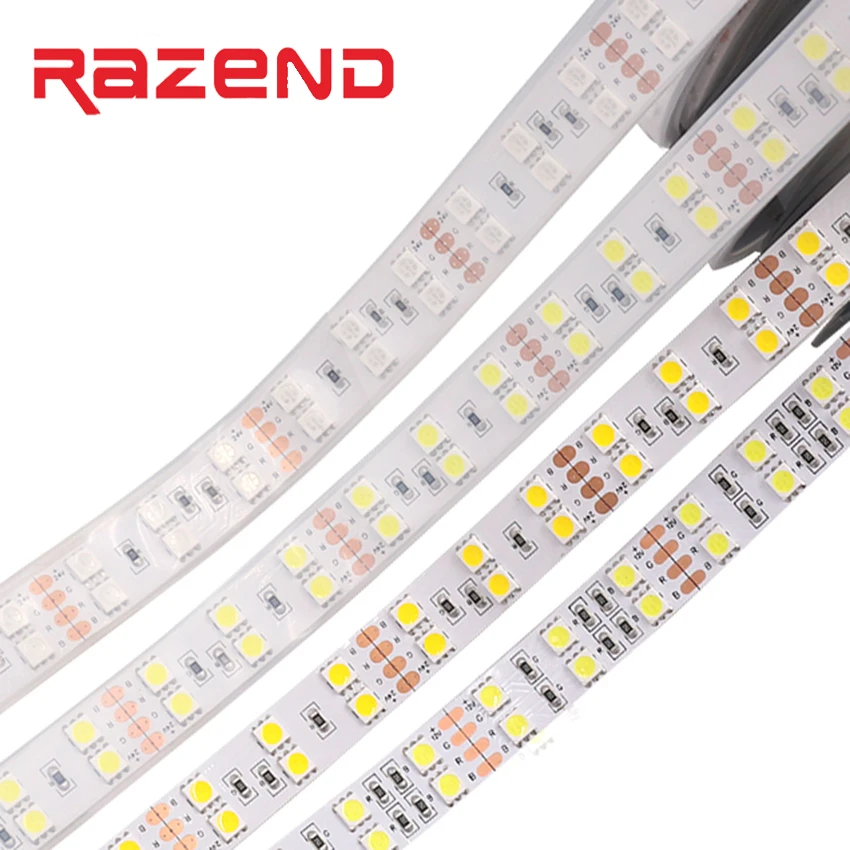 Светодиодная лента 5 М 5050 двухрядный RGB светильник DC 12 В 24 в 120 светодиодов/м гибкий