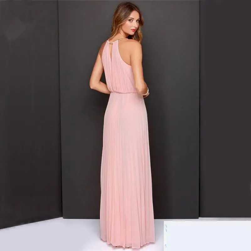 2016 Fashion Halter Chiffon Dress Color Sleeveless Vest Beach Maternity Gown Para Gravida In Pregnancy Clothes Ankle-dress | Мать и