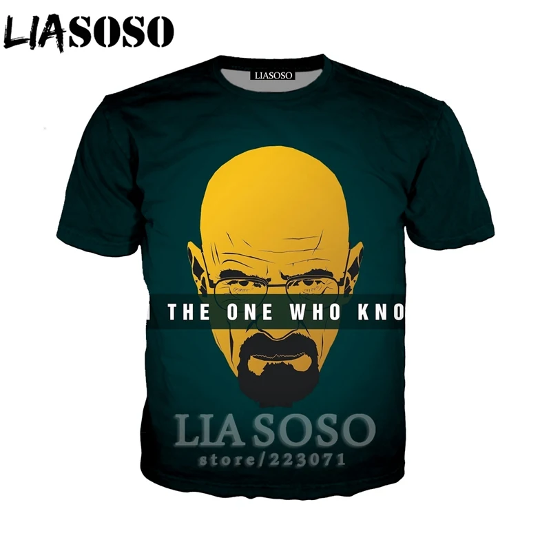 LIASOSO Летний Новый мужской женский модный свитшот 3D принт сериал Breaking Bad футболка с