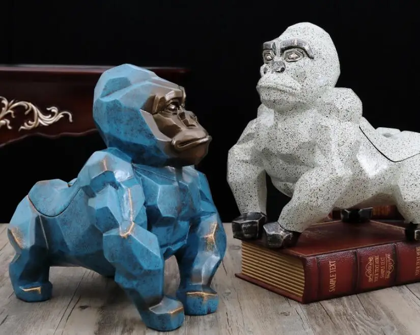 King kong Геометрическая Горилла властная ткань декоративная статуэтка ation artware скульптура статуя Декор украшение дома аксессуары
