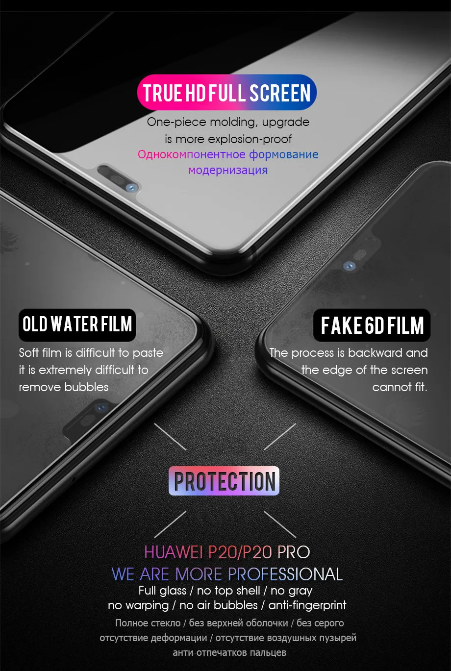 8D полное покрытие из закаленного стекла для huawei P20 P10 P9 Lite Plus Защита экрана для huawei P20 Pro Nova 3E стеклянная пленка