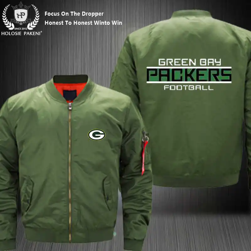 Дропшиппинг США Размеры ма 1 куртка Футбол Team Green Bay Packers летную куртку