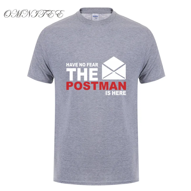 Мужская хлопковая футболка с коротким рукавом Have no Fear The Postman is here OT 644|men summer|fashion