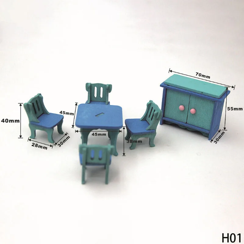 DIY 3D игрушечная мебель деревянная кукольная двухместная кровать кукольный домик с мебелью миниатюрный для детей играть игрушка; развивающая игрушка для детей лучшие подарки