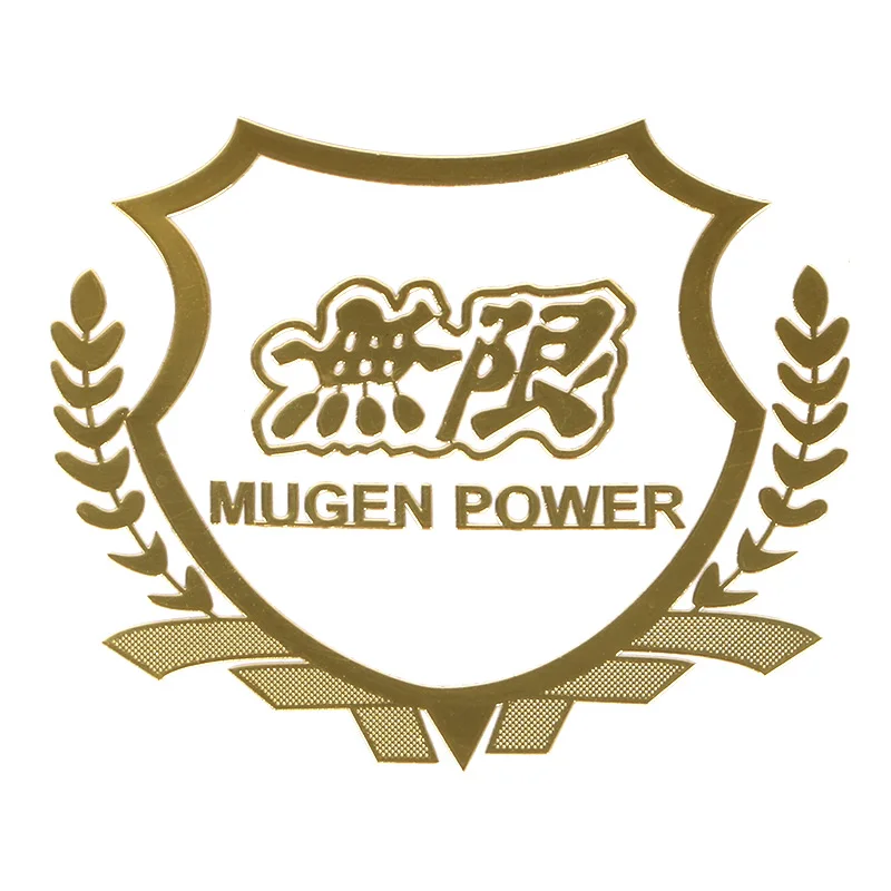 MUGEN 2 шт./лот, Золотая 3D алюминиевая Автомобильная наклейка, эмблема, значок для Ford Opel Rada Mazda SEAT WRC Renault fiat KIA, автомобильные аксессуары для Toyota - Название цвета: MUGEN