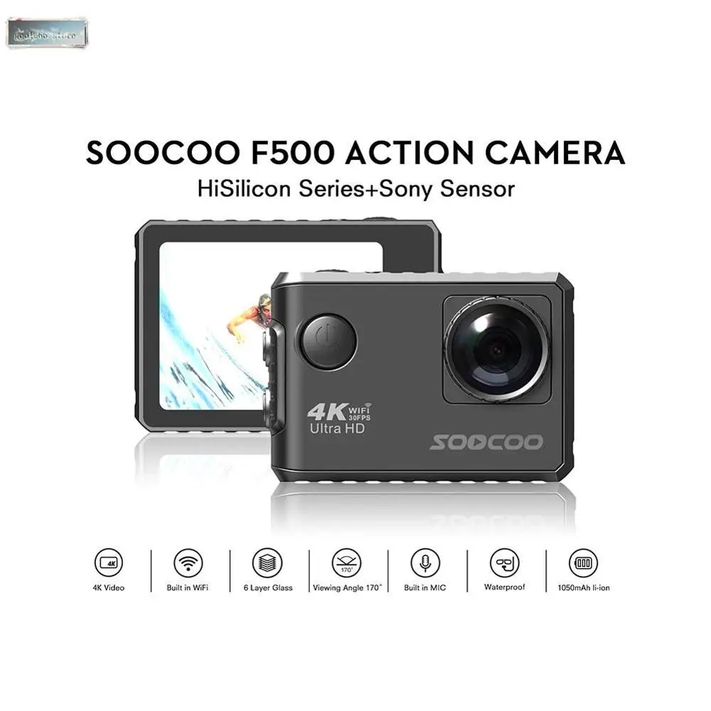 Новинка EastVita SOOCOO F500 4K WIFI экшн Спортивная камера Ultra HD Водонепроницаемая подводная