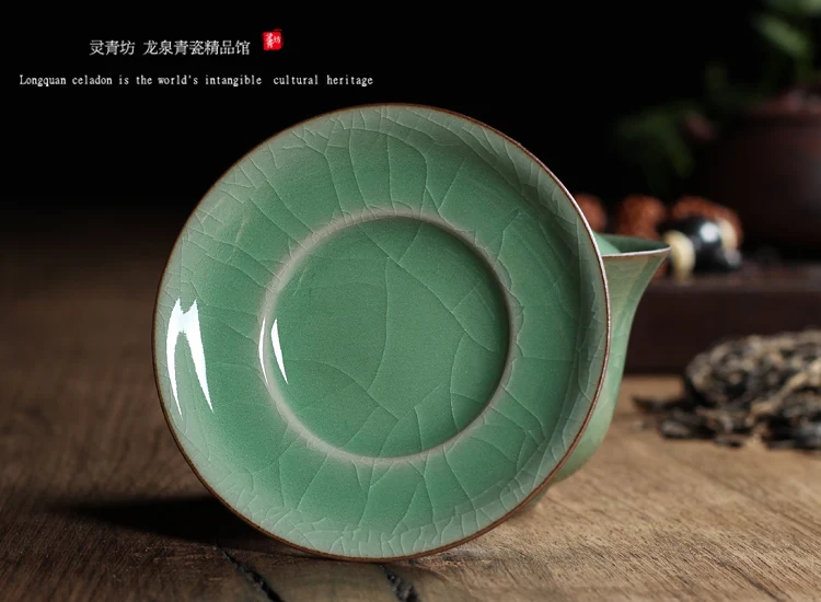 [GRANDNESS] Китайский Ge Kiln Longquan Celadon фарфоровая китайская гайвань чайные чашки и чаша керамическая 155 мл хрустящая глазурь чайник