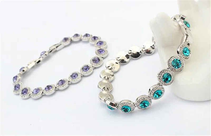 SHDEDE австрийский кристалл от Swarovski шарм браслеты для женщин Мода красочные известная марка ювелирных изделий-25067