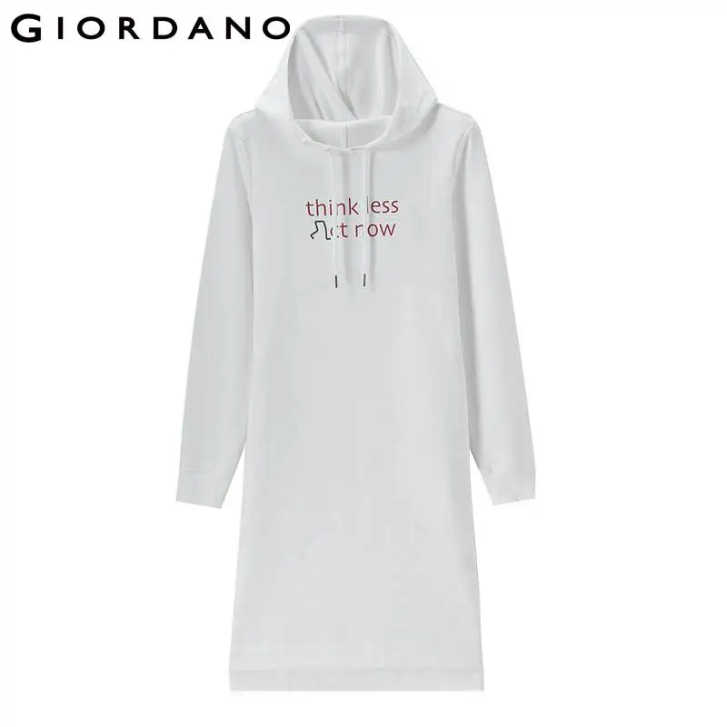 Giordano Женская толстовка платье женские толстовки с принтом букв женское передний