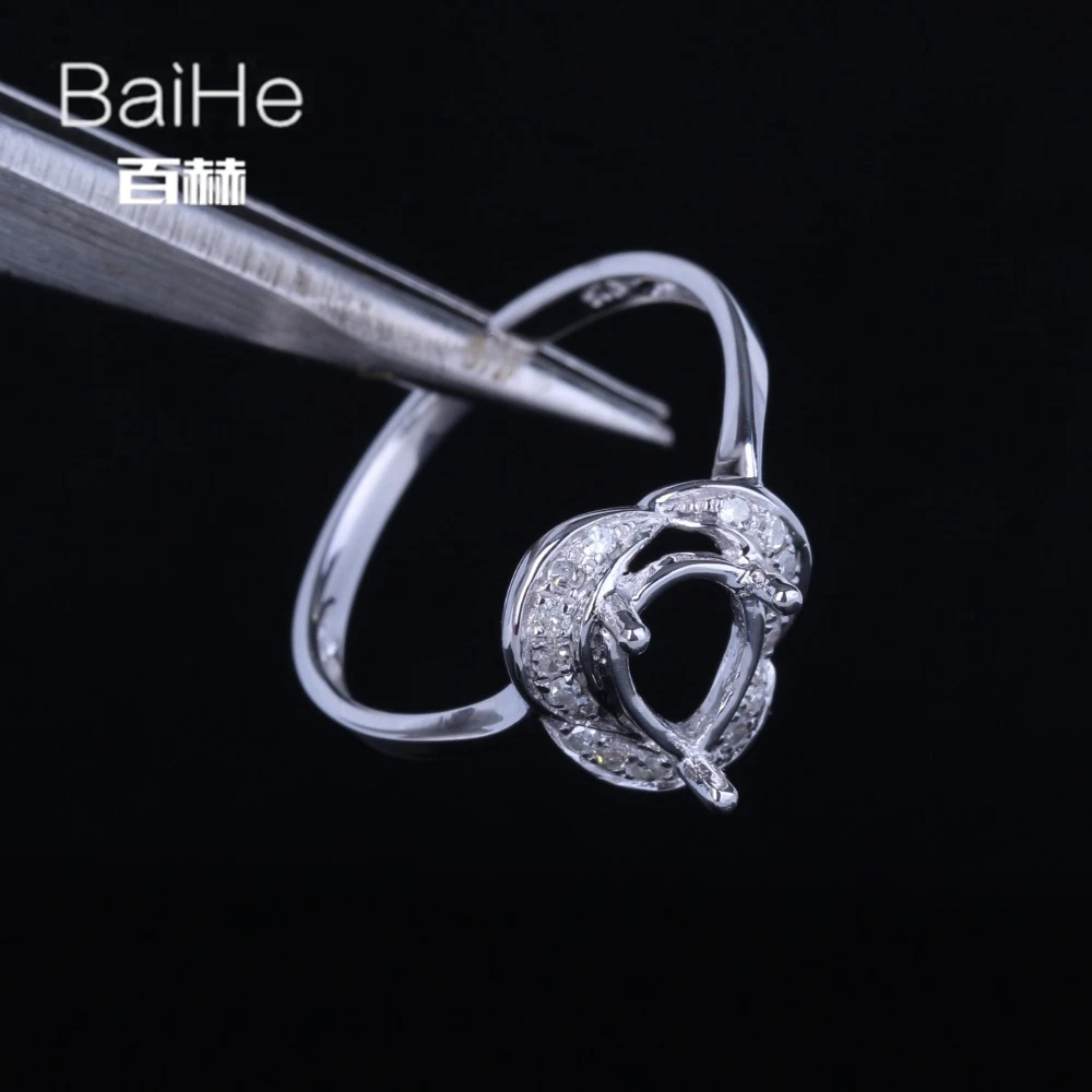 BAIHE твердое 10K белое золото сертифицированное грушевидное Свадебное женское