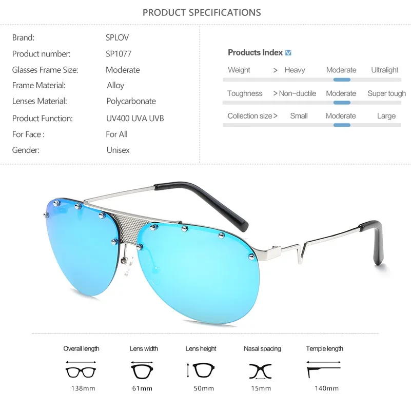 Новинка 2017 Авиатор солнцезащитные очки зеркальные цветные Овальные для мужчин s