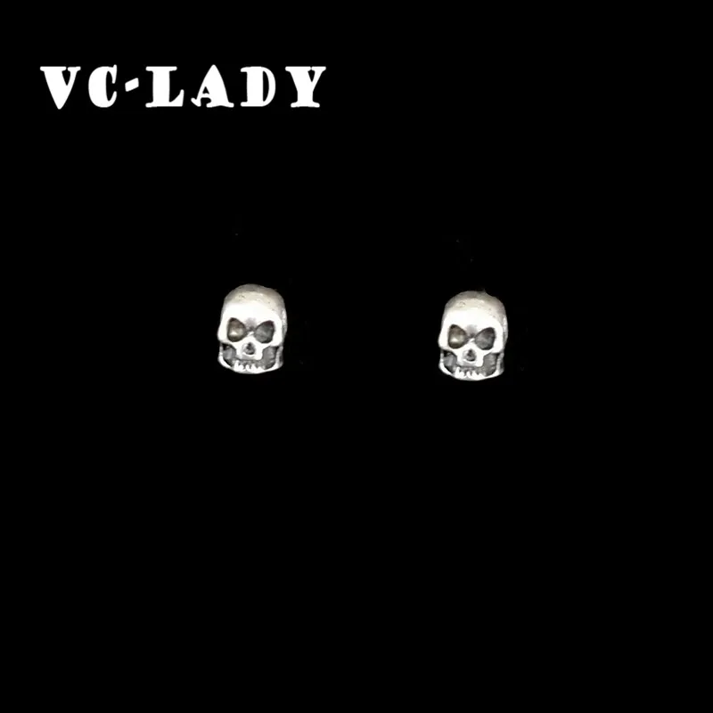VC-LADY 2018 новые мини серебряные серьги-гвоздики с черепом для женщин | Украшения и