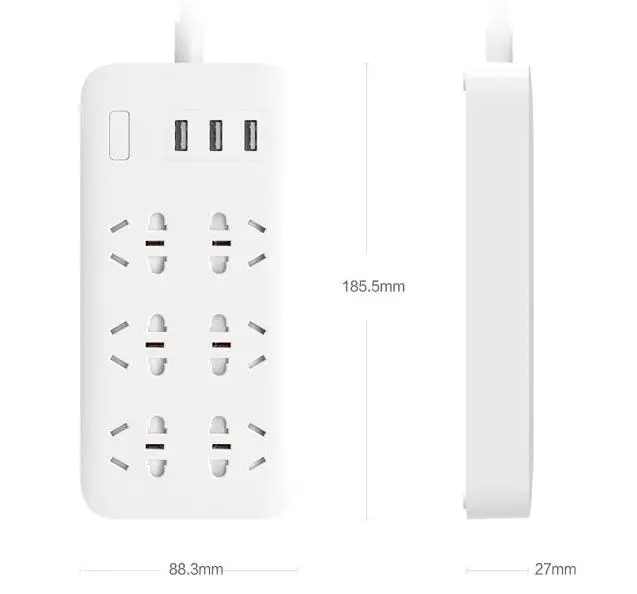 Оригинальный удлинитель питания Xiaomi Mi умный с защитой от перегрузки 2 А 1 8 м