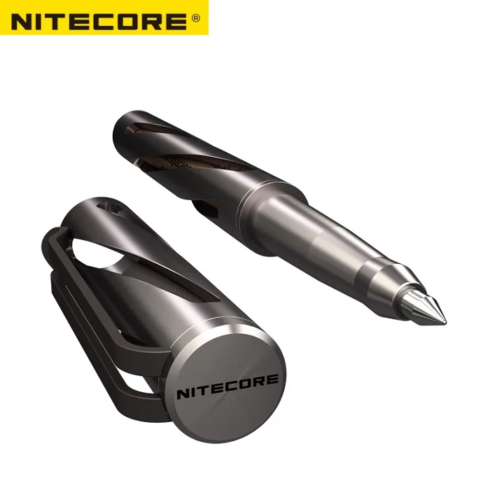 Online NITECORE NTP10 Titanium Taktis Pena Hallow Diukir Tubuh Tungsten Baja Meruncing Ujung Dan Matt Aluminium Paduan Pena Kasus Difesa Alat