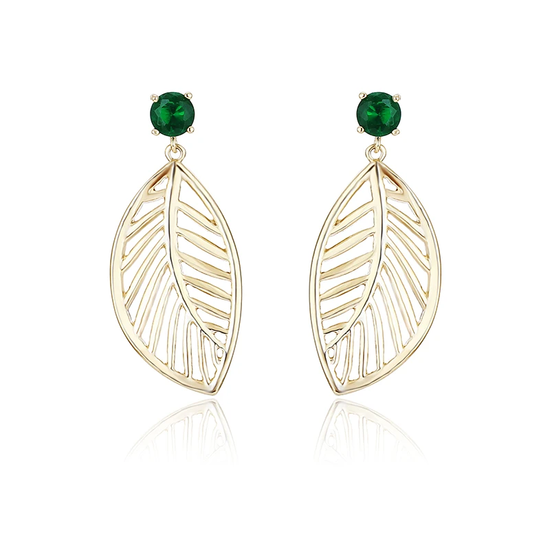 Brincos Classic Trendy Delicate Piercing Gold Leaves Jewelry For Girl Drop Earrings Party Engagement Accessories | Украшения и