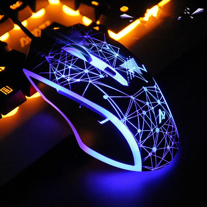 Игровая мышь 6 кнопок программируемая 3200 dpi со светодио дный подсветкой USB