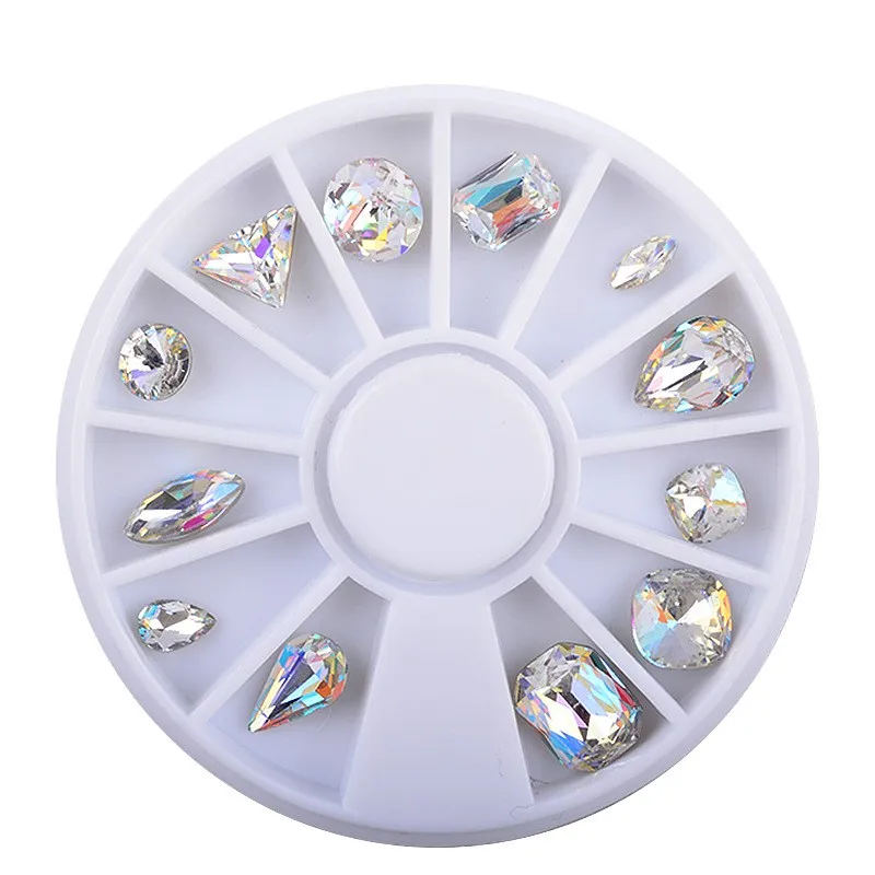 

12Pcs Nail Rhinestones Teardrop Sharp Bottom Crystal Shiny 3D Strass Gem Stones Manicure Nail Art Decorations Charms Jewelry