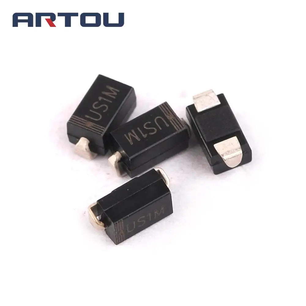 50 шт. диодный выпрямитель SMD US1M UF4007 1A/1000V SMA для быстрого восстановления |