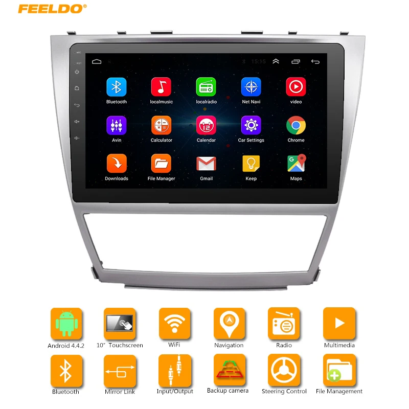 FEELDO 10 2 дюйма Android 6 0 четыре ядра для Toyota Camry XV40 (2007 2011) автомобильный медиаплеер с GPS