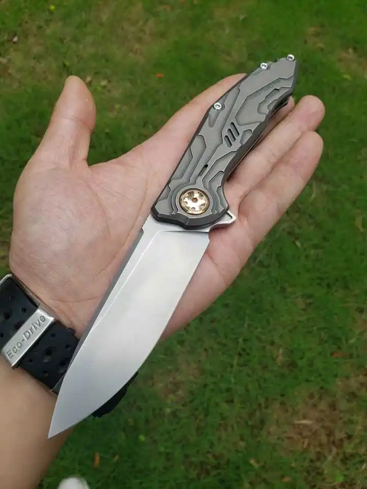 На заказ Ice Tactical Titanium S90V лезвие вымытый Кемпинг Складной нож Бесплатная