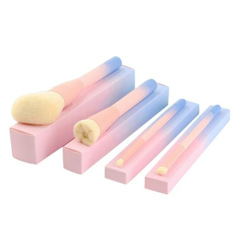 Кисти для макияжа 4 шт./компл. градиентные цвета синие розовые пудры основы тени