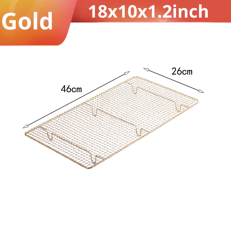 Gold 46x26x3cm Шкаф для выпечки из углеродистой стали, подходит для выпечки печенья, тортов, хлеба, безопасен для приготовления пищи жаржарки на гриле - Цвет: Gold 46x26x3cm