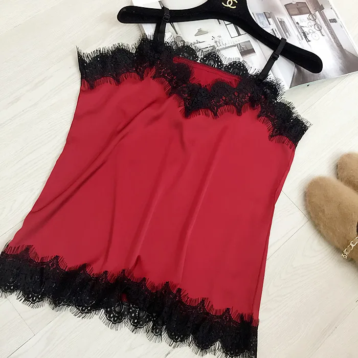 Новинка 2017 Женский однотонный топ женский модный жилет с кружевными лямками