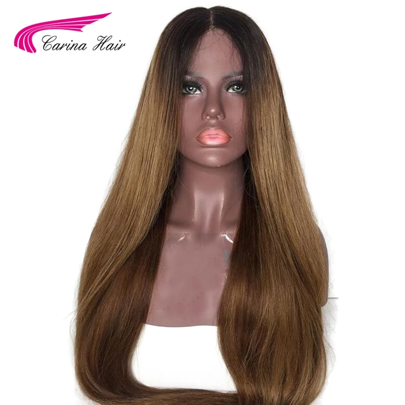 Carina шелковистые прямые волосы Синтетические на кружеве человеческих волос