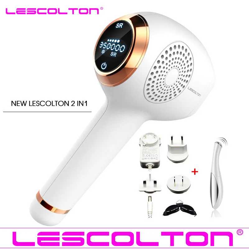 3in1 no Icecool 2 Эпилятор Lescolton Ice cool IPL, постоянное лазерное удаление волос с ЖК-дисплеем, лазерный триммер для бикини, фотоэпилятор - Цвет: 3in1 no Icecool 2