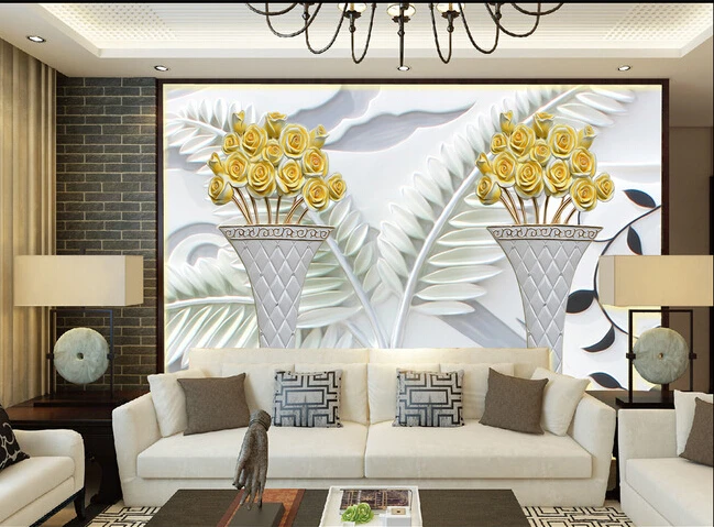 Пользовательские 3D фрески современная простота розы бабочки papel де parede гостиной