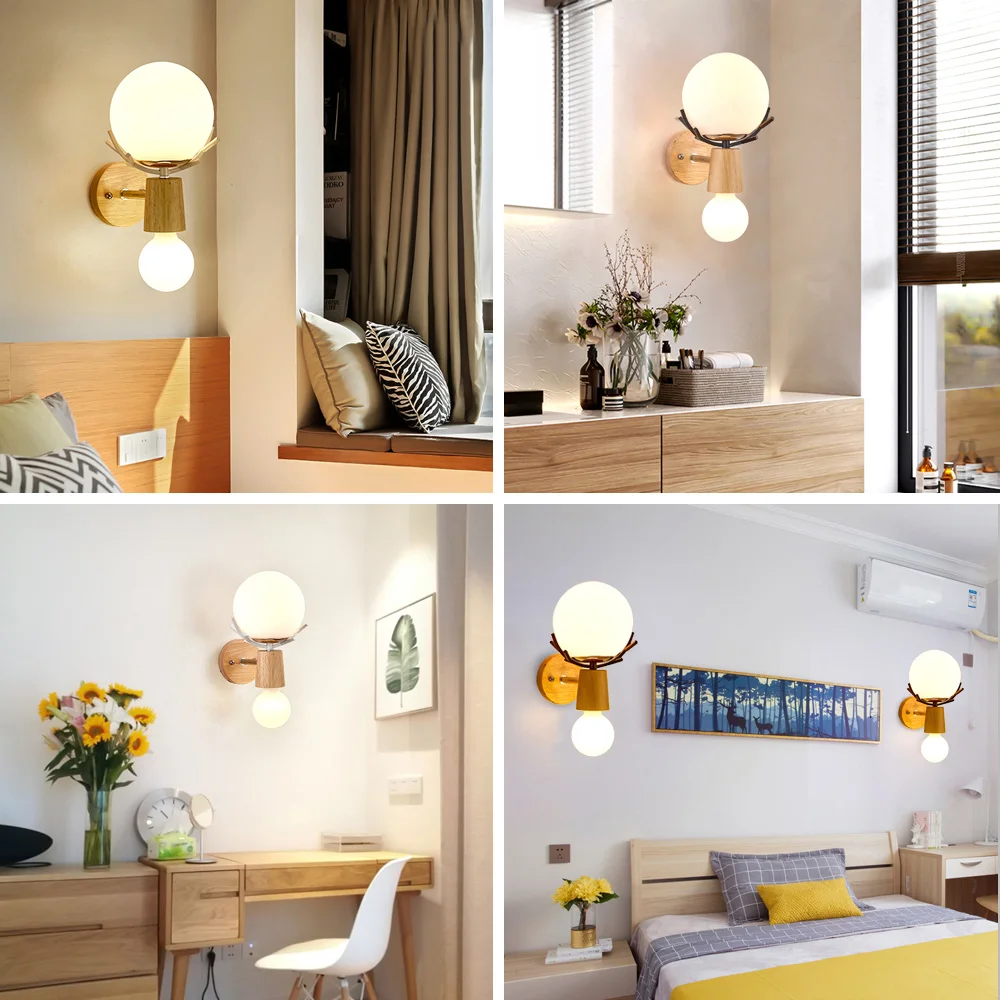 

Creative Indoor Wall Light Home Interior Lamp LED Sconces For Living Room Bedroom bedside Hotel Night Lighting E27 Wall Lamps