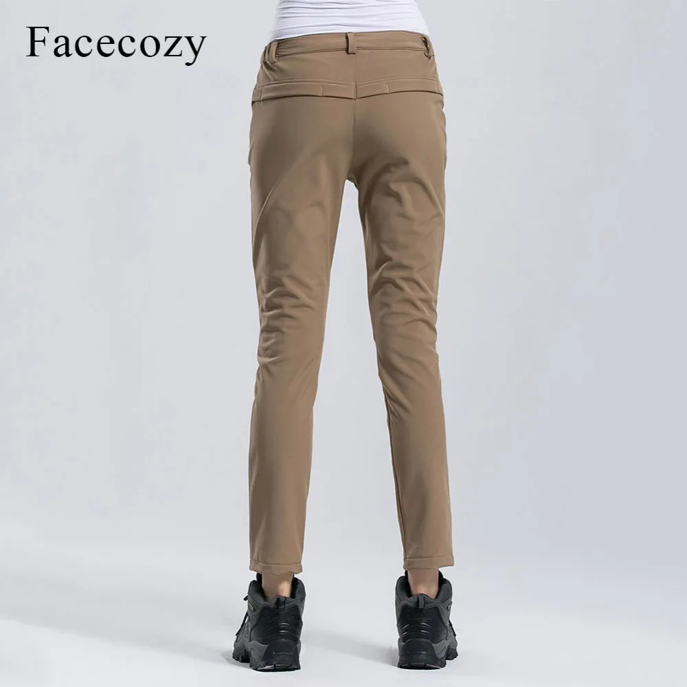 Женские уличные брюки Facecozy зимние облегающие ветрозащитные теплые флисовые из