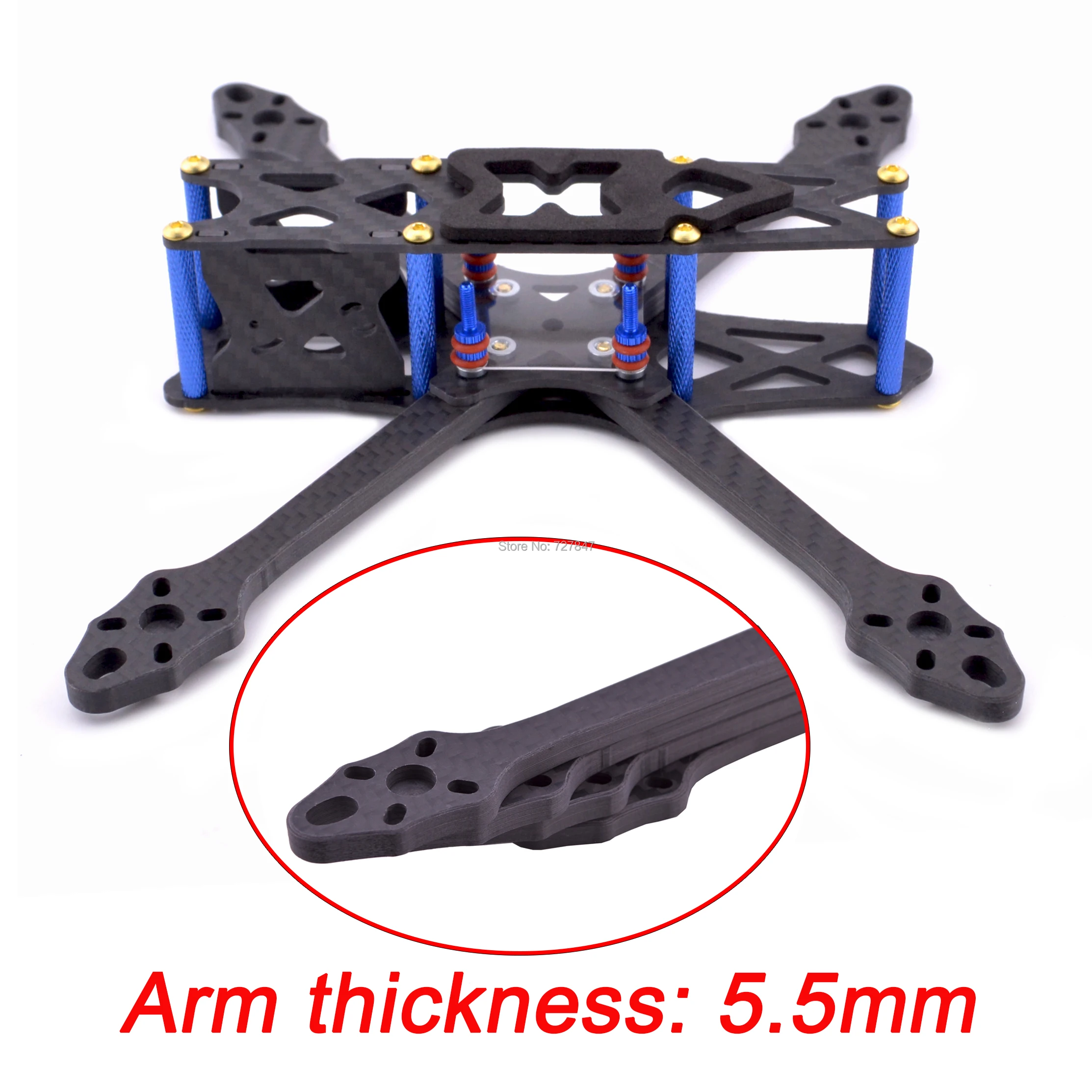 Квадрокоптер стрейч Strech X5 V2 220 215 мм w/5 5 Arm frestyle FPV Racing комплект с рамкой обновленный