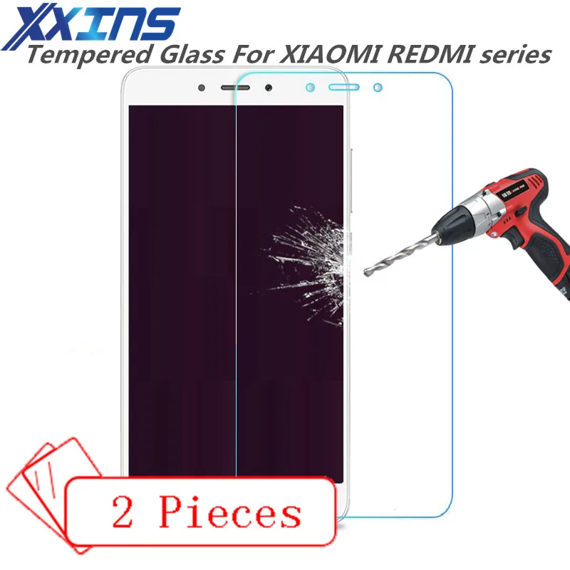 2 шт. закаленное стекло для XIAOMI A1 REDMI note 3 4 4X 4A глобальная версия Международный pro
