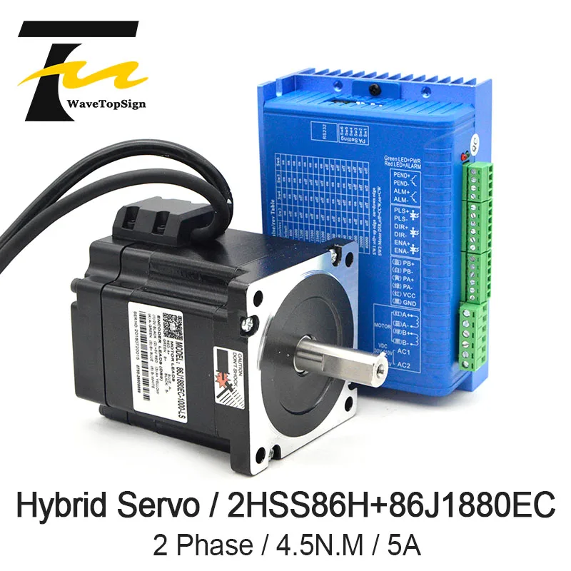 JMC NEMA34 двухфазный гибридный Серводвигатель 86J1880EC Torque 4.5N.M + 2HSS86H 30 70VDC 8A|Драйвер