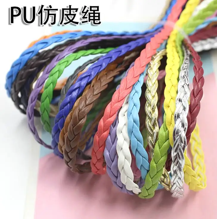 5 Metes/лот мм плоский PU плетеный кожаный шнур веревка нить фитинг DIY ожерелья и