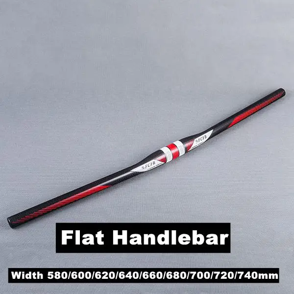 Riser Handlebar FCFB углеродное волокно горизонтальный руль MTB велосипед части набор горный велосипед плоский стояк Руль+ стержень+ подседельный штырь - Цвет: Riser Handlebar